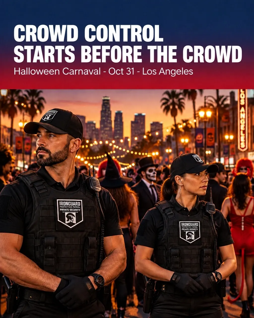 Branded IronGuard event security officers, Instagram